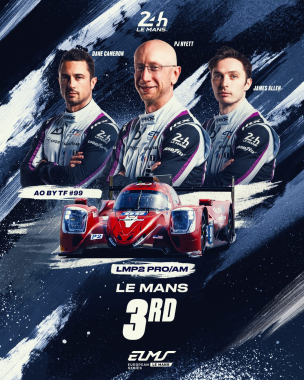 Rockie reaches the Le Mans podium on its very first appearance. 👏✨ @aoracingusa by @tf_sport continu