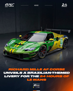 Brazilian-themed livery unlocked. 🔓 After running the French colours last year, Richard Mille @afcor