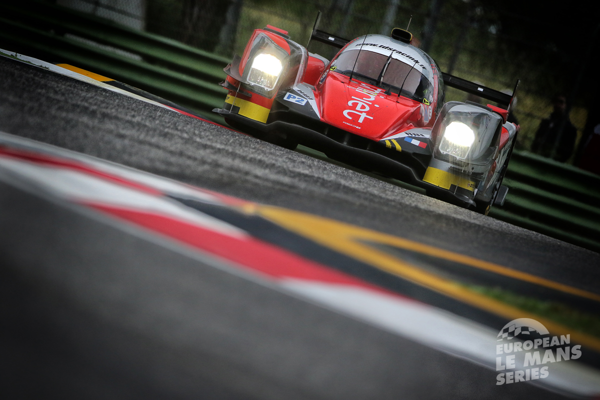 L’ORECA05 n°46 en tête de la première séance d’essais libres à Imola