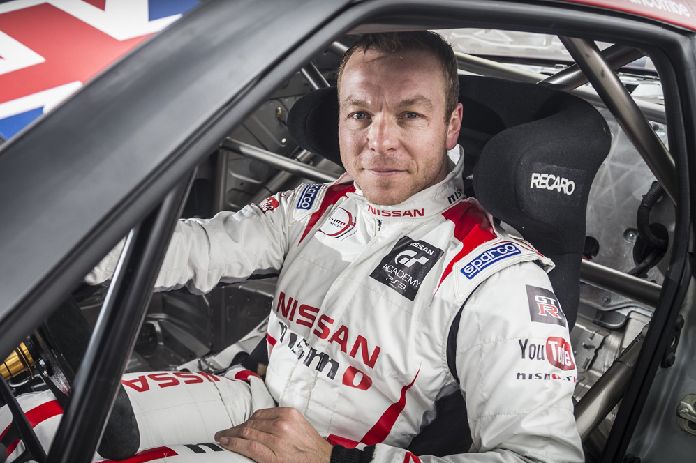 Sir Chris Hoy accelerates along the road to Le Mans with Nissan