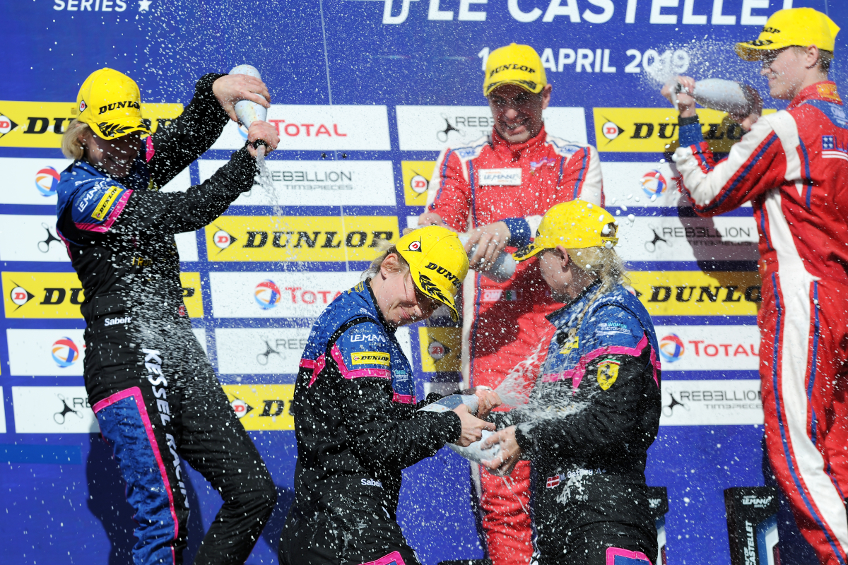 Celebrations for Historic All Female Driver Crew Podium