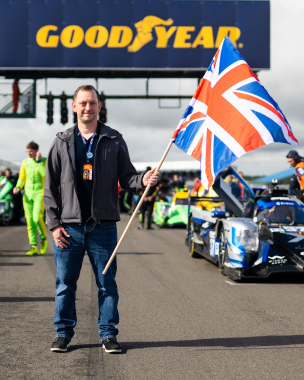 Our green flag waver and #ELMS superfan, Tom Martin, had the honour of kicking off the Goodyear Raci
