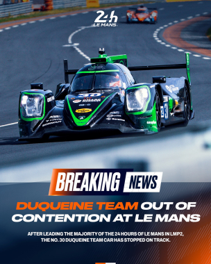 Absolutely heartbreaking for @duqueine_team. 💔 Le Mans can be cruel… Richard Verschoor’s No. 30 car 