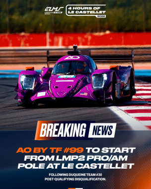 🚨 NEWS: The No.99 @aoracingusa by @tf_sport will start tomorrow’s #4HLeCastellet from LMP2 Pro/Am po