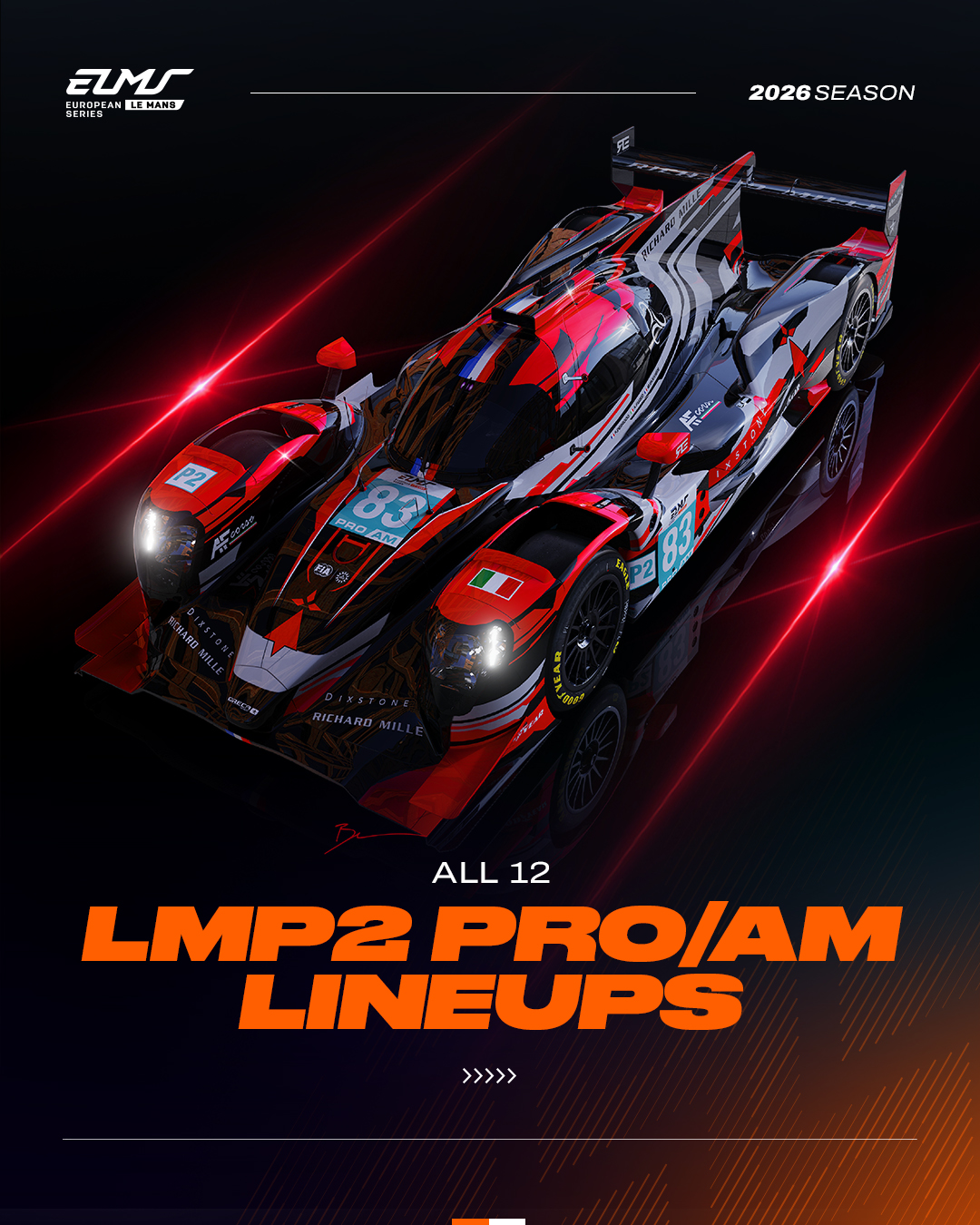12 cars. One title. The LMP2 Pro/Am battle is on. 👊🏻 Discover the full 2026 lineups as the category 