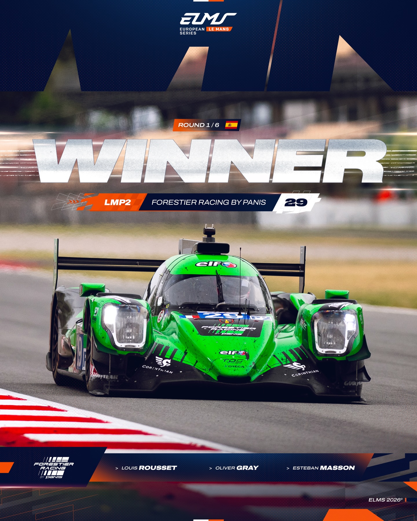 Winning in Barcelona. The reigning #ELMS champions @forestierracing_by_panis dominate the season ope
