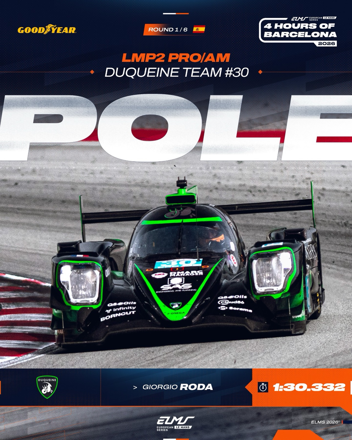 Roda keeps on Rolling! Giorgio Roda sets a mammoth time in the LMP2 Pro/Am session to go nearly a se